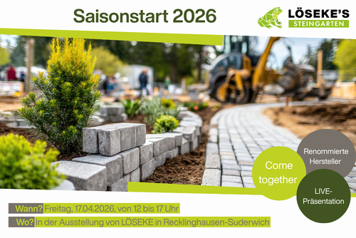 Gestaltung einer Infokarte zum Saisonstart bei Löseke´s Steingarten.